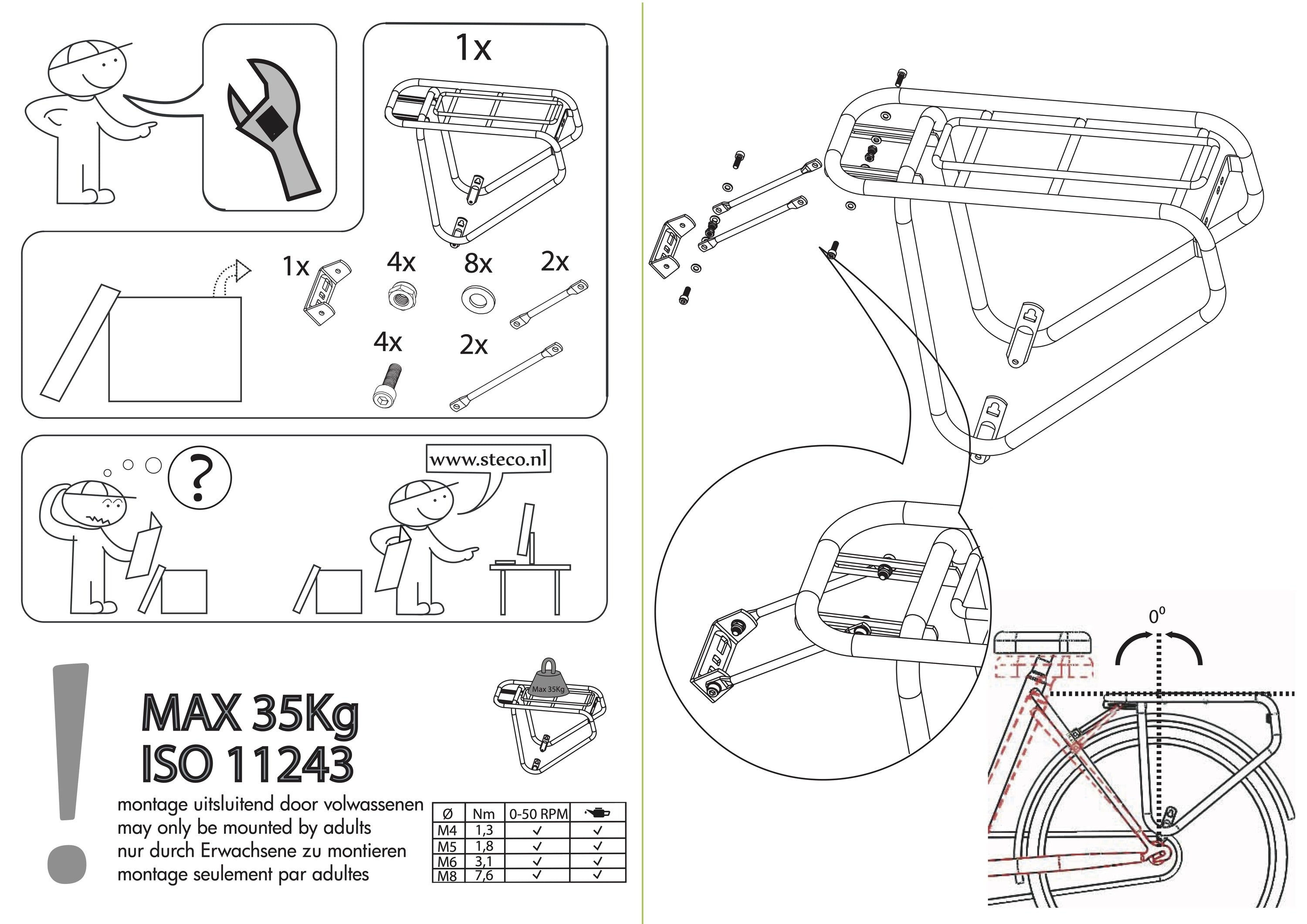Steco Power Safety 35 kg rear large bike rack