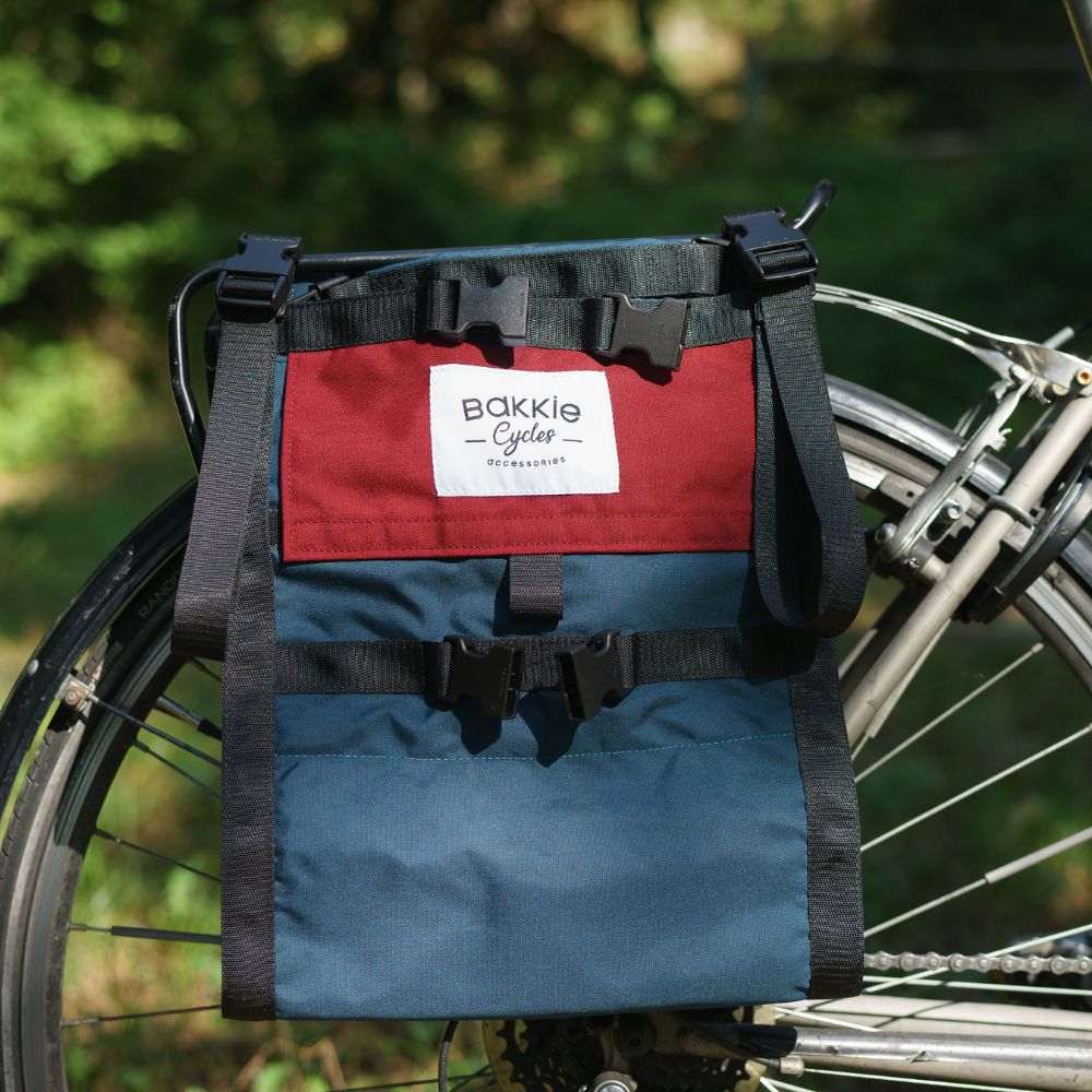 Sacoche vélo bordeaux et bleu foncé Bakkie x Koba