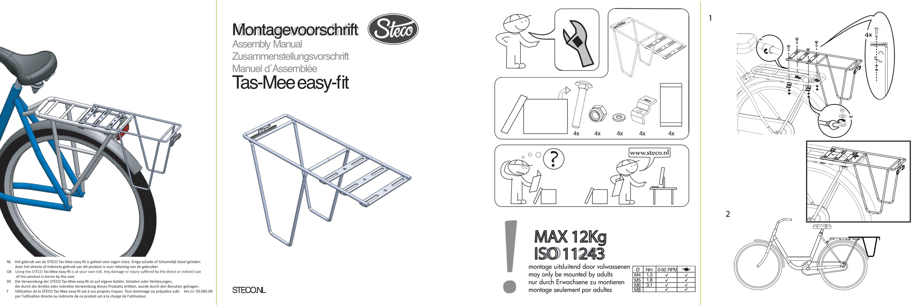 Steco Tas Mee Easy Fit rear bike rack extension