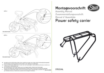 Portaequipajes trasero para bicicleta Steco Power Safety 35 kg