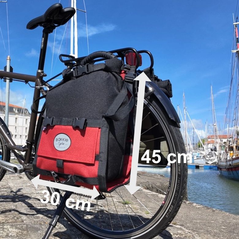 Photo dimensions and size of the Bakkie bike bag