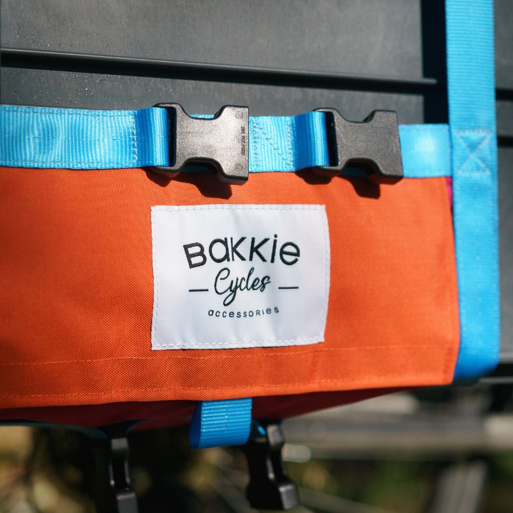 Sacoche vélo orange et bleu ciel Bakkie x Koba