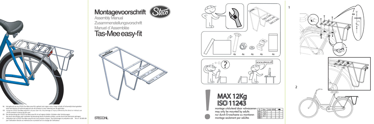 Steco Tas Mee Easy Fit rear bike rack extension